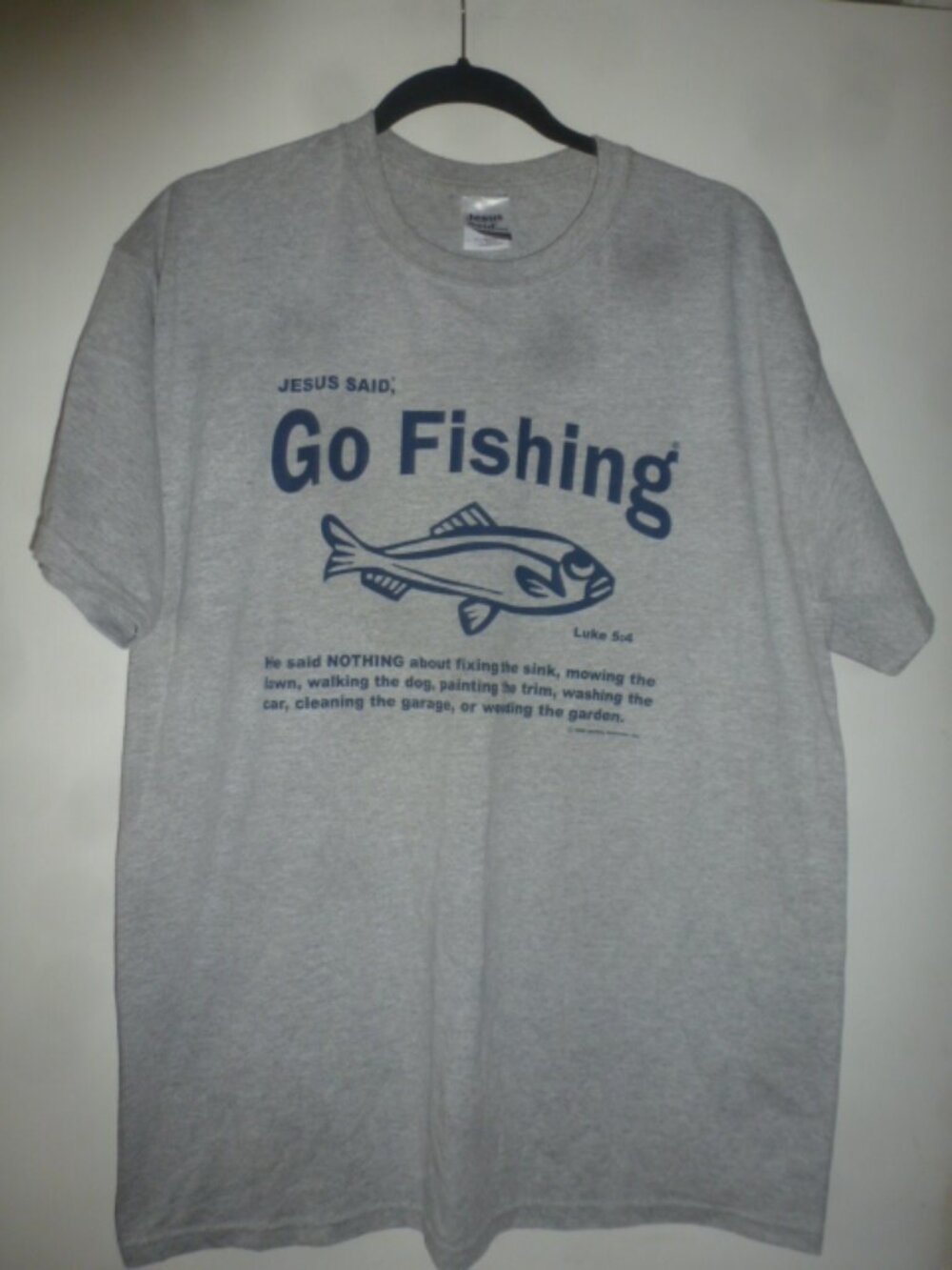 Vintage Jesus Said Go Fishing T-Shirt Men's Large NWOT